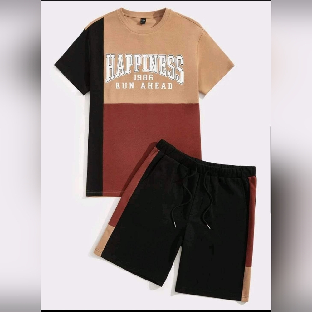 Colorblock T-Shirt and Shorts Set